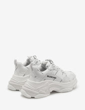 Load image into Gallery viewer, Triple S White All-Over Logo Trainers