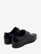 Load image into Gallery viewer, Black Leather Oxford Shoes with Metal Tips