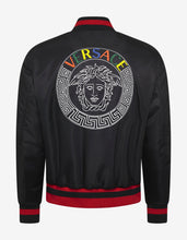 Load image into Gallery viewer, Black Embroidered Medusa Bomber Jacket