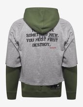 Load image into Gallery viewer, Grey & Green Dual Layer Hoodie