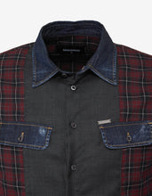 Load image into Gallery viewer, Red Check Shirt with Denim Trim
