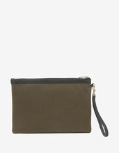 Load image into Gallery viewer, Khaki Rive Gauche Zip Pouch -
