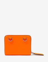 Load image into Gallery viewer, Neon Orange VLTN Wallet with Neck Strap -
