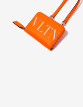 Load image into Gallery viewer, Neon Orange VLTN Wallet with Neck Strap -
